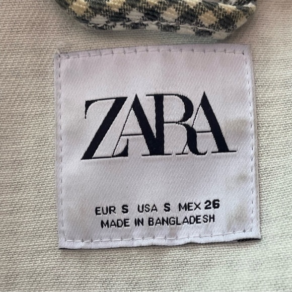 Women’s zara gingham denim jacket size small - Picture 2 of 8